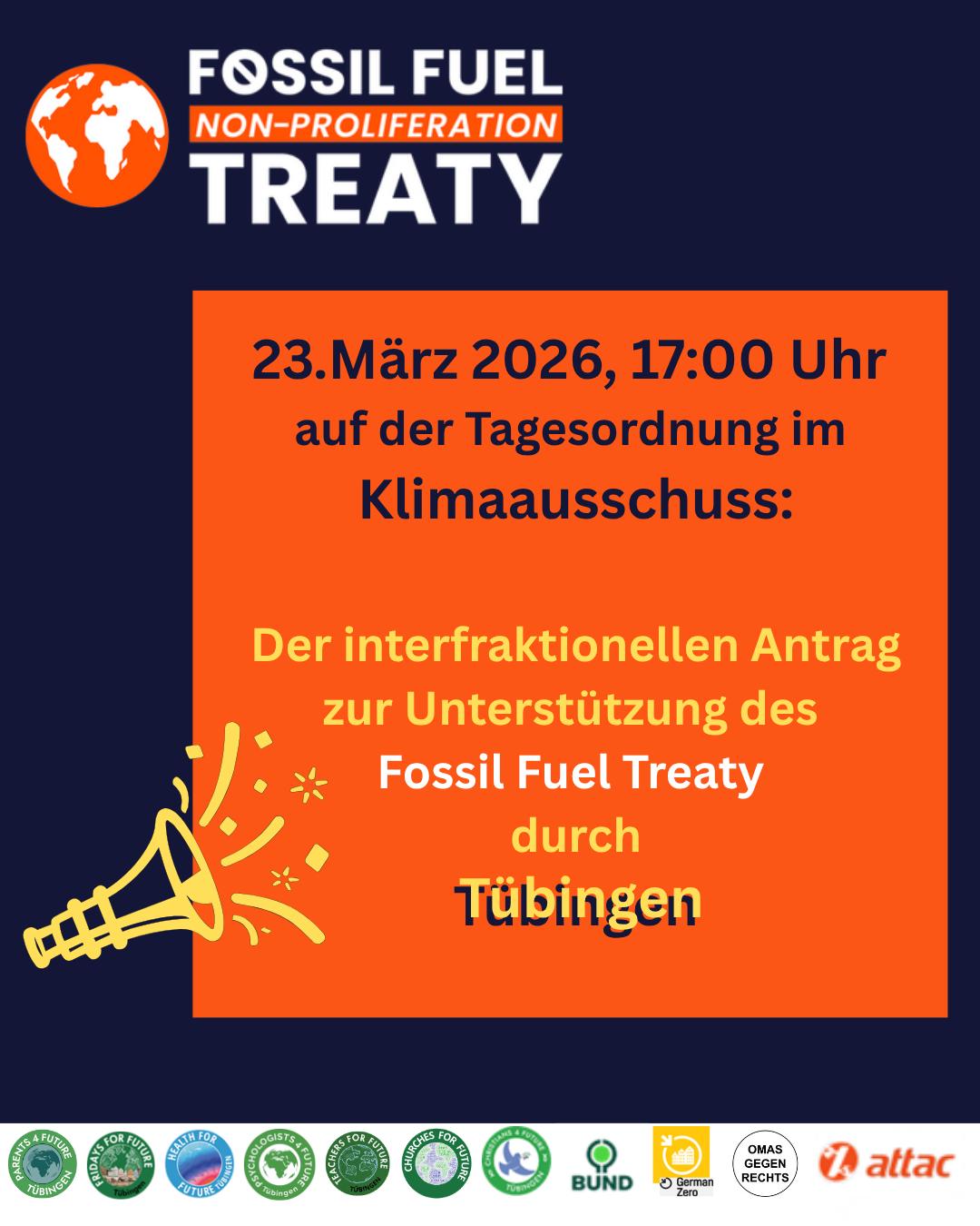 Fossil Fuel Treaty Flyer – Versammlung am Marktplatz